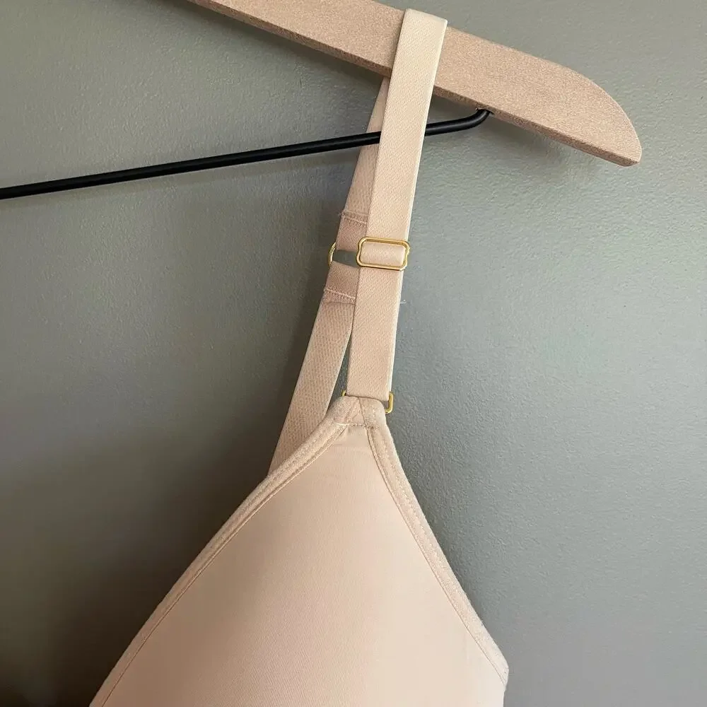 Lively All-Day Plunge Wireless Bra‎ Toasted Almond Size 38DD Nude Lightly Padded